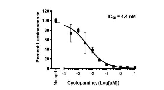 Inhibition of mShh stimulation by cyclopamine.