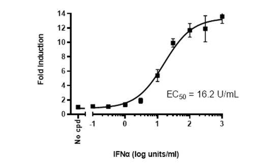Dose Response of ISRE Reporter – HEK293 Cells to IFNα